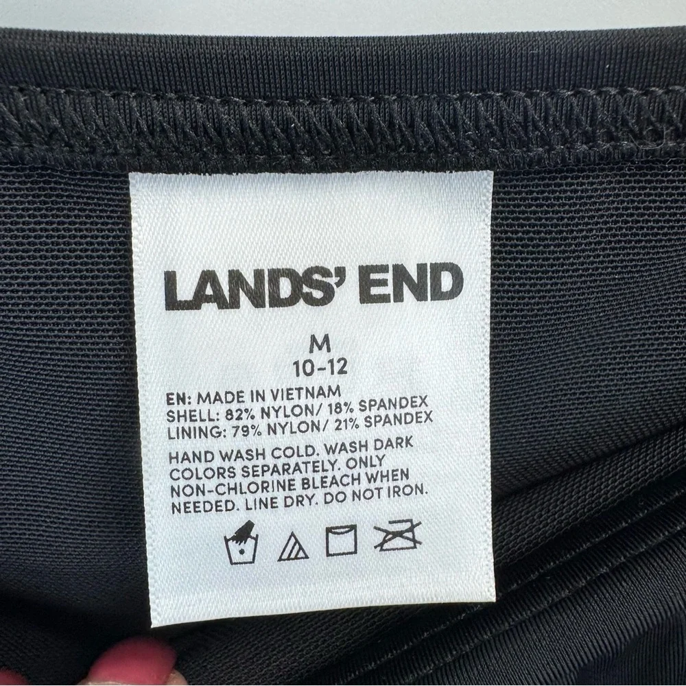 Lands End Black Tummy Control Swim  Skirt‎ Women's Size M NWT